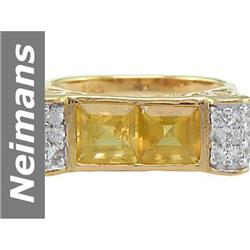 3.03 ct Citrine & White Sapphire Ring 14kt Gold