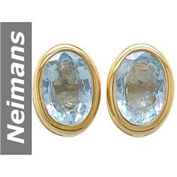 1.00 ct Aquamarine Earrings 14kt Gold