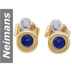 .50 ct Sapphire & Diamond Earrings 14kt Gold