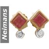 Image 1 : .53 ct Ruby & Diamond Earrings 14kt Gold