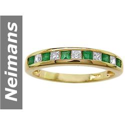 .95 ct Emerald & White Sapphire Ring 14kt Gold