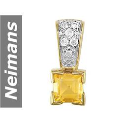 .75 ct Citrine & Diamond Pendant 14kt Gold