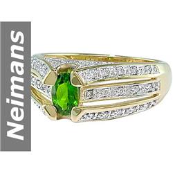 .70 ct Chrome Diopside & Diamond Ring 14kt Gold