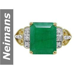 5.59 ct Emerald & Diamond Ring 14kt Gold