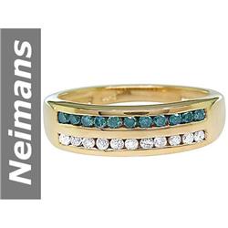 .31 ct Blue Diamond & Diamond Ring 14kt Gold