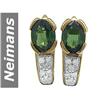 Image 1 : 1.72 ct Green Tourmaline & Diamond Earrings 14kt Gold