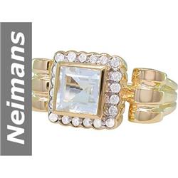 2.48 ct Aquamarine & Diamond Ring 14kt Gold