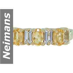 1.50 ct Aquamarine & Citrine Ring 14kt Gold