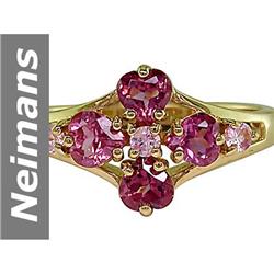 1.36 ct Pink Sapphire & Violet Red Spinel Ring 14kt Gold