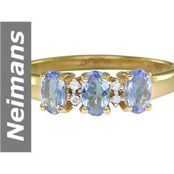 1.00 ct Tanzanite & Diamond Ring 14kt Gold