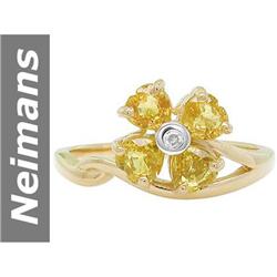 1.21 ct Yellow Sapphire & Diamond Ring 14kt Gold