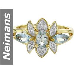 .83 ct Aquamarine & Diamond Ring 14kt Gold