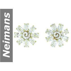 7.40 ct White Sapphire Earrings 14kt Gold