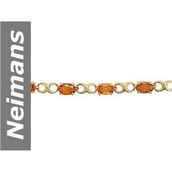 8.40 ct Orange Sapphire Bracelet 14kt Gold