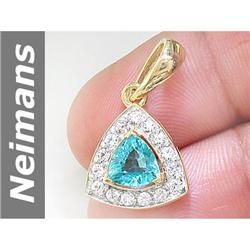 1.94 ct Apatite & White Sapphire Pendant 14kt Gold