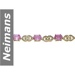 8.04 ct Pink Sapphire Bracelet 14kt Gold