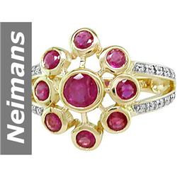 1.92 ct Ruby & Diamond Ring 14kt Gold