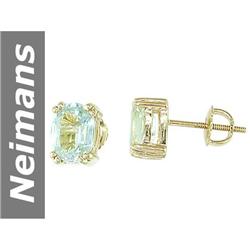1.70 ct Green Amethyst Earrings 14kt Gold