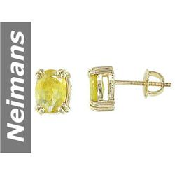 3.40 ct Yellow Sapphire Earrings 14kt Gold