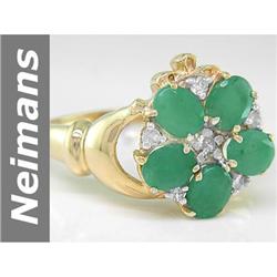 Charming 2.38 ct Emerald & Diamond Ring 14kt Gold