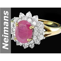 2.13 ct Ruby & Diamond Ring 14kt Gold