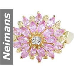 2.45 ct Pink & White Sapphire Ring 14kt Gold