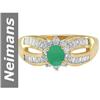 Image 1 : .93 ct Emerald & Diamond Ring 14kt Gold