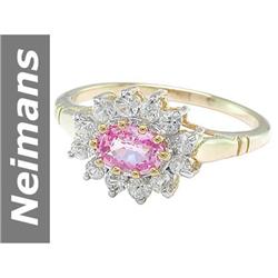 1.27 ct Pink & White Sapphire Ring 14kt Gold