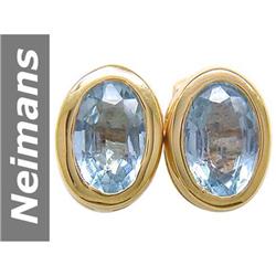 1.14 ct Blue Topaz Earrings 14kt Gold