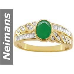 1.04 ct Emerald & Diamond Ring 14kt Gold