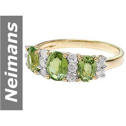 2.01 ct Green Tourmaline & Diamond Ring 14kt Gold