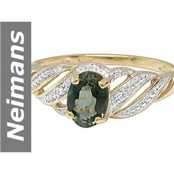 .82 ct Green Tourmaline & Diamond Ring 14kt Gold