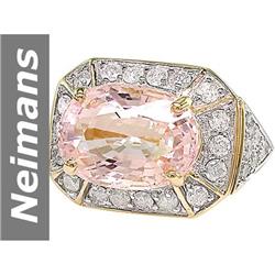 7.21 ct White Morganite & Diamond Ring 14kt Gold