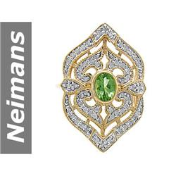 1.05 ct Tsavorite & Diamond Ring 14kt Gold