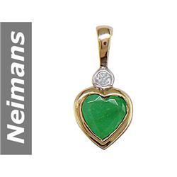 .46 ct Emerald & Diamond Pendant 14kt Gold