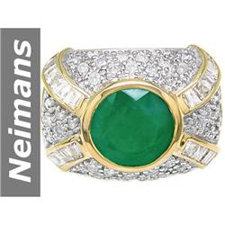 6.55 ct Emerald & Diamond Ring 14kt Gold