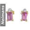 Image 1 : 1.03 ct Pink Spinel & Diamond Earrings 14kt Gold