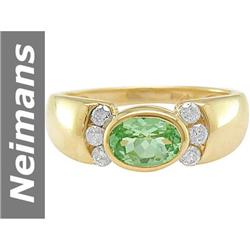 1.06 ct Tsavorite & Diamond Ring 14kt Gold