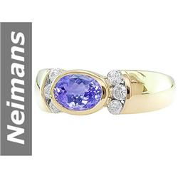 1.01 ct Tanzanite & Diamond Ring 14kt Gold