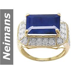 10.32 ct Sapphire & Diamond Ring 14kt Gold