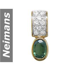 .55 ct Green Tourmaline & Diamond Pendant 14kt Gold