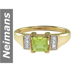 .78 ct Peridot & Diamond Ring 14kt Gold