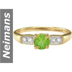 .54 ct Peridot & Diamond Ring 14kt Gold