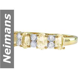 1.00 ct Citrine & Diamond Ring 14kt Gold