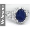 Image 1 : Classy 3.70 ct Sapphire & Diamond Ring 14kt Gold