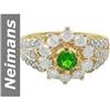 Image 1 : 1.41 ct Chrome Diopside & Diamond Ring 14kt Gold