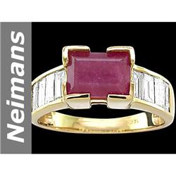 3.30 ct Ruby & Diamond Ring 14kt Gold