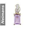 Image 1 : 2.03 ct Amethyst & Diamond Pendant 14kt Gold