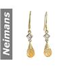Image 1 : 4.22 ct Citrine & Diamond Earrings 14kt Gold