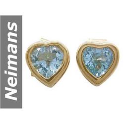 .75 ct Blue Topaz Earrings 14kt Gold